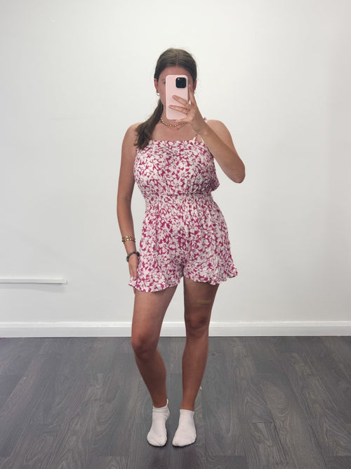 PANSY Floral Tie Strap Playsuit