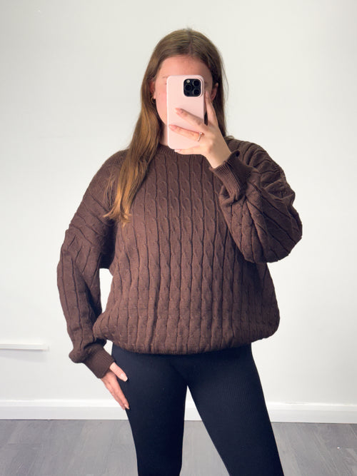 ELSABELLE EXCLUSIVE COTTAGE Size 6-20 Cable Knit Oversized Jumper