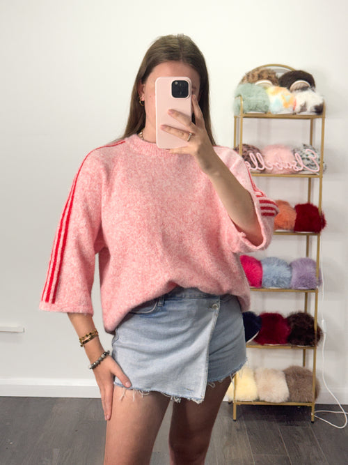 ELISHA Premium Stripe Knitted 3/4 Sleeve Jumper