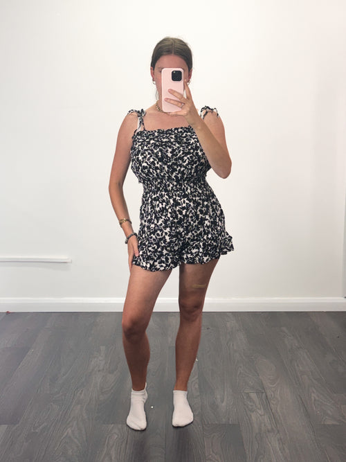 PANSY Floral Tie Strap Playsuit