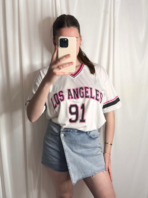 LEAH Los Angeles Women's Jersey Style Football Design T-Shirt *Size 6-26*