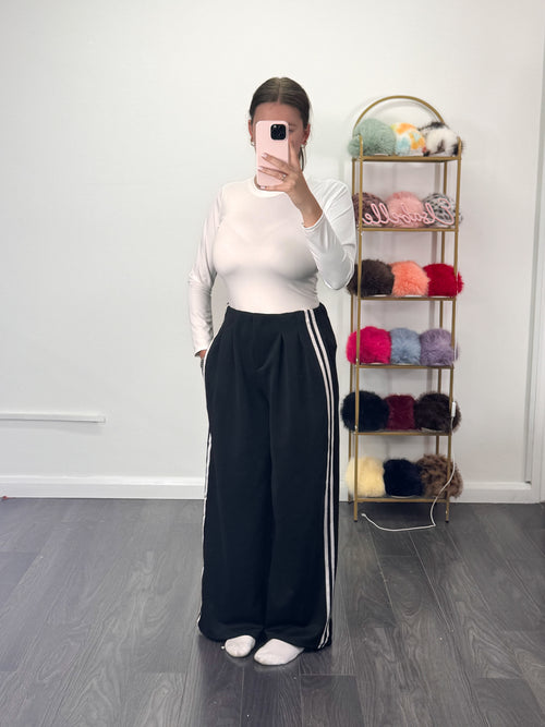 CORPORATE BADDIE Stripe Smart Jogger Trousers