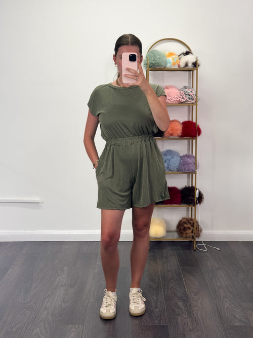 DARCIE (Size 6-18) Cap Sleeve Soft Playsuit