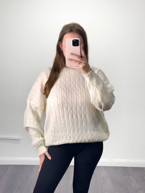 ELSABELLE EXCLUSIVE COTTAGE Size 6-20 Cable Knit Oversized Jumper