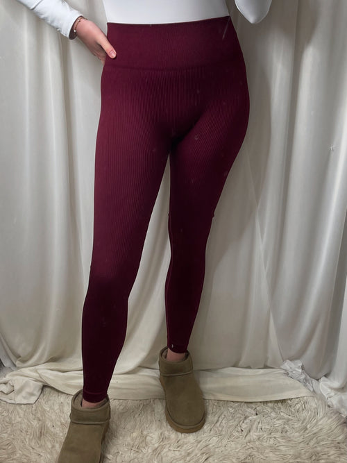 HALLIE Thick Ribbed Leggings