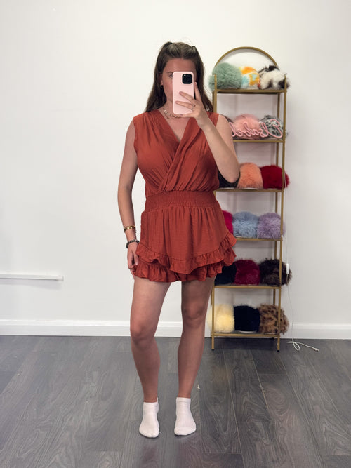 SHANIA Ruffle Elasticated Waist Playsuit