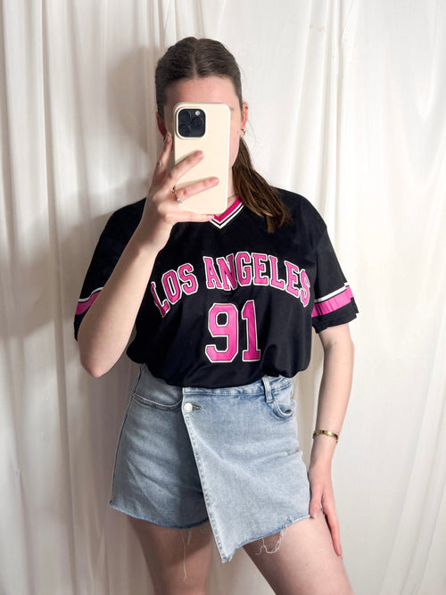 LEAH Los Angeles Women's Jersey Style Football Design T-Shirt *Size 6-26*