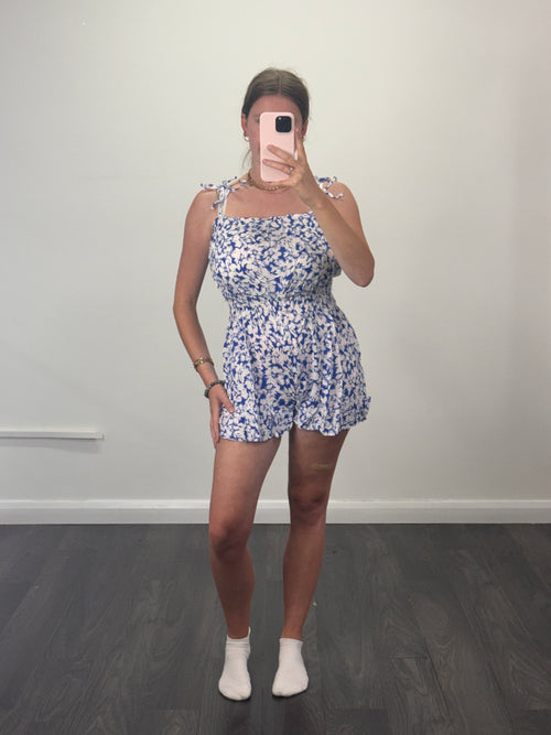 PANSY Floral Tie Strap Playsuit