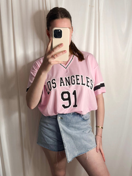 LEAH Los Angeles Women's Jersey Style Football Design T-Shirt *Size 6-26*