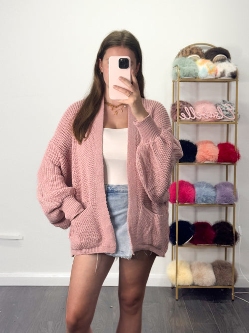 HANNAH Balloon Sleeve Short Cardigan