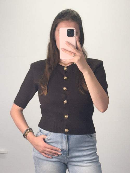 POSH Button Sleeve Top