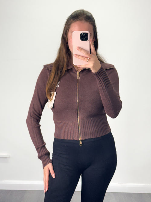 THEA Quarter Zip Soft Ribbed Long Sleeve