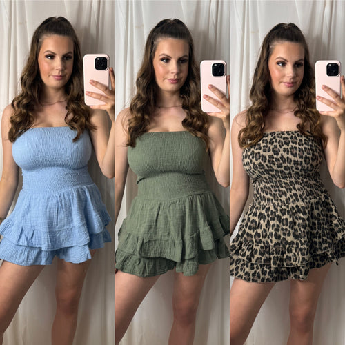 PARIS Cheesecloth Bandeau Playsuit