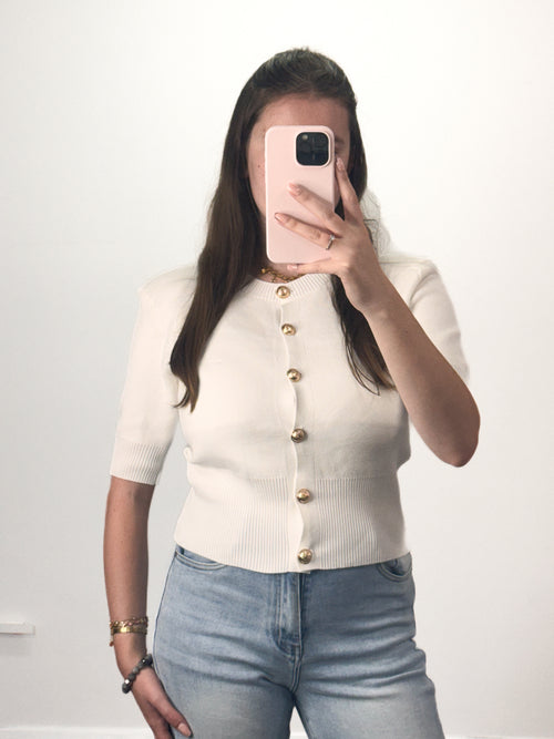 POSH Button Sleeve Top