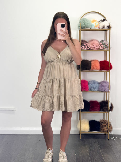 GIGI Sun Brooch Sun Mini Dress