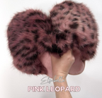 Pink Leopard CANDY Viral XL Faux Fur Fluffy Slippers