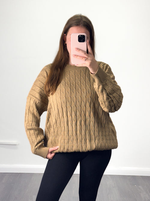 ELSABELLE EXCLUSIVE COTTAGE Size 6-20 Cable Knit Oversized Jumper