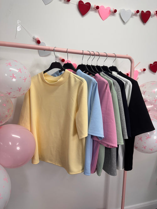 GEMMA 3/4 Sleeve Thick Oversized T-Shirt