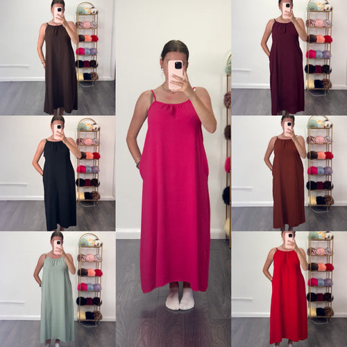 ASHLEIGH Bow Tie Back Maxi Dress With Pockets