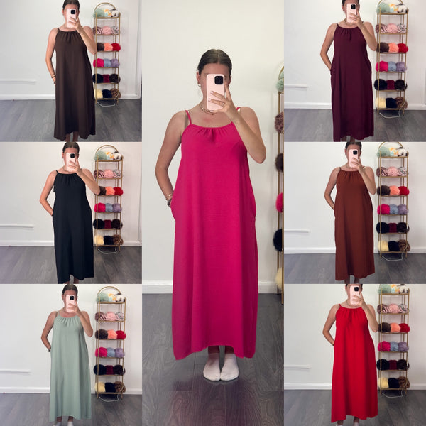 ASHLEIGH Bow Tie Back Maxi Dress With Pockets
