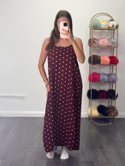 JULY Polka Dot Cross Back Maxi Dress