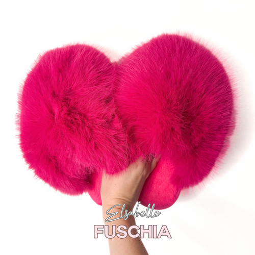 Fuschia CANDY Viral XL Faux Fur Fluffy Slippers