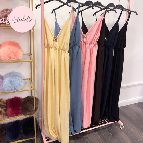 GODDESS Sun Buckle Adjustable Strap Jumpsuit