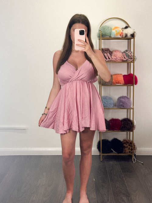 LYNDSEY Wrap Playsuit With Adjustable Straps