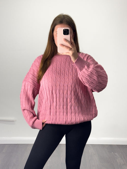 ELSABELLE EXCLUSIVE COTTAGE Size 6-20 Cable Knit Oversized Jumper