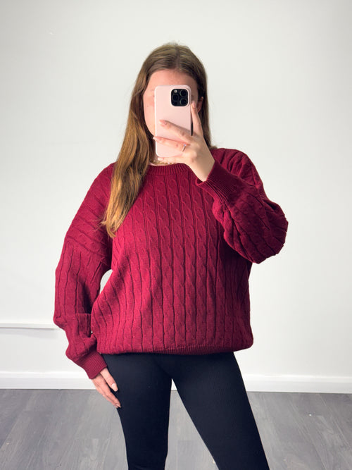 ELSABELLE EXCLUSIVE COTTAGE Size 6-20 Cable Knit Oversized Jumper