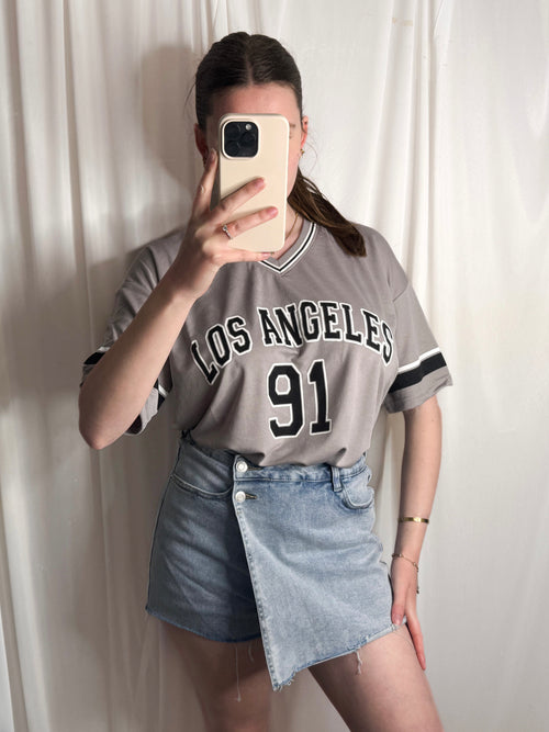 LEAH Los Angeles Women's Jersey Style Football Design T-Shirt *Size 6-20*