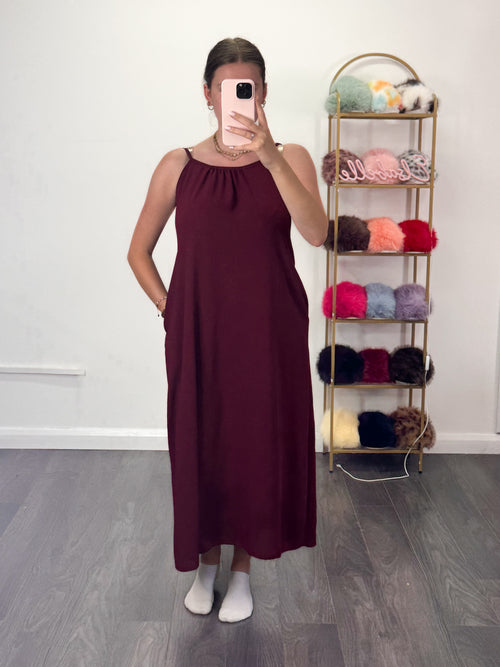 ASHLEIGH Bow Tie Back Maxi Dress With Pockets