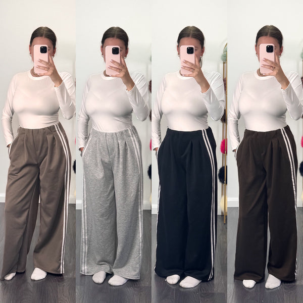 CORPORATE BADDIE Stripe Smart Jogger Trousers