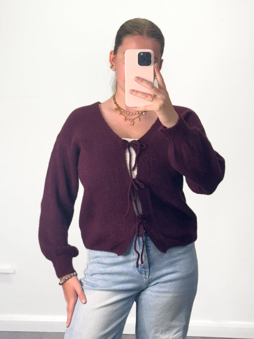 JESS Bow Tie Knitted Cardigan