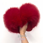 Red CANDY Viral XL Faux Fur Fluffy Slippers (Copy)