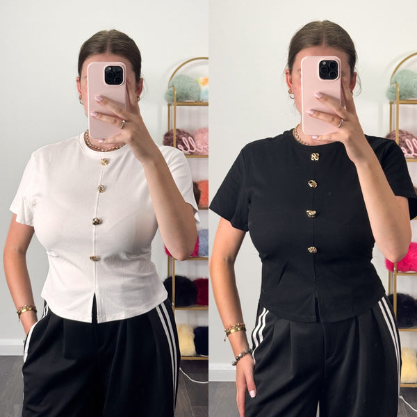 SHONA Button Detail Thick Top