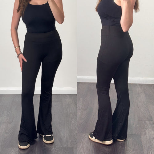 ESSENTIALS Black Super Stretchy Soft Flares
