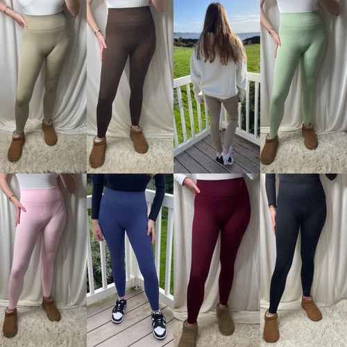 HALLIE Thick Ribbed Leggings