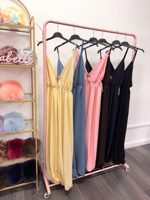 GODDESS Sun Buckle Adjustable Strap Jumpsuit