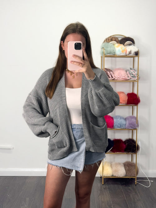 HANNAH Balloon Sleeve Short Cardigan
