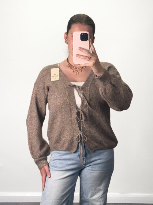 JESS Bow Tie Knitted Cardigan