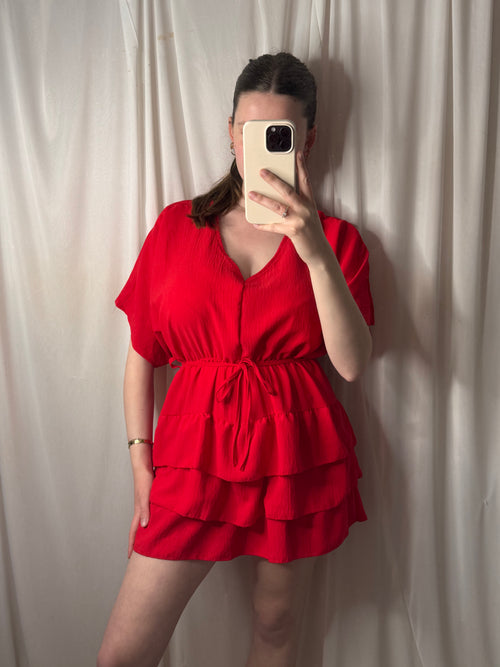 HARPER Frill Tie Waist Playsuit