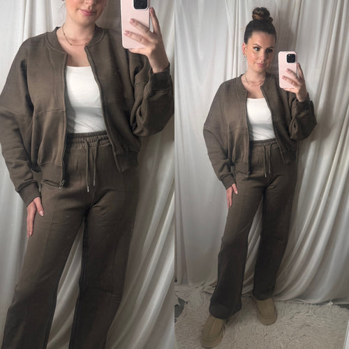 Kate Khaki Bomber Jacket Set