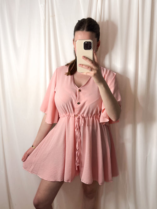 SHAKIRA Button Drawstring Playsuit