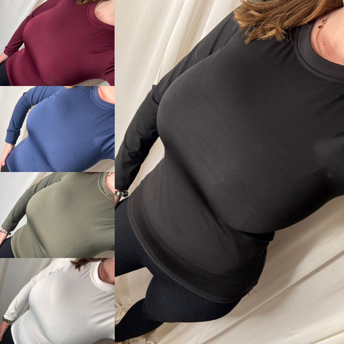 MICHELLE Long Sleeve Slinky Top