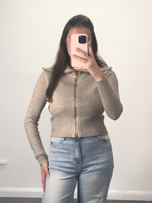 THEA Quarter Zip Soft Ribbed Long Sleeve