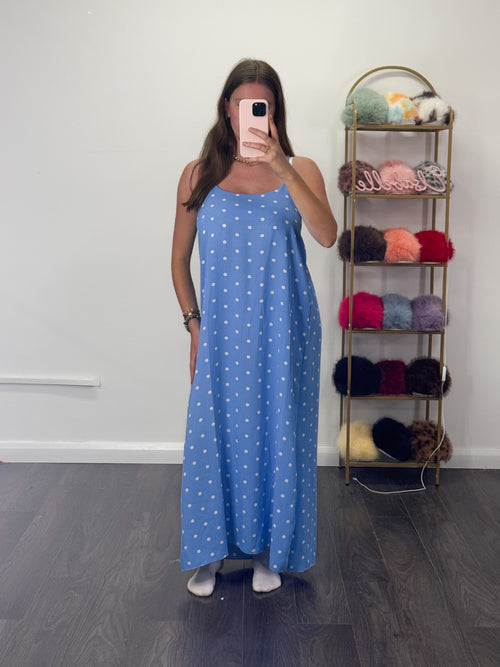 JULY Polka Dot Cross Back Maxi Dress