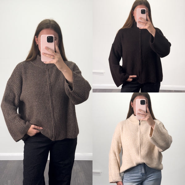 SAM Knitted Zip Up Jumper