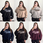 CHICAGO Bubble Hem Full Length Hoodie