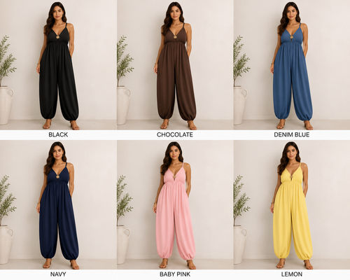 GODDESS Sun Buckle Adjustable Strap Jumpsuit